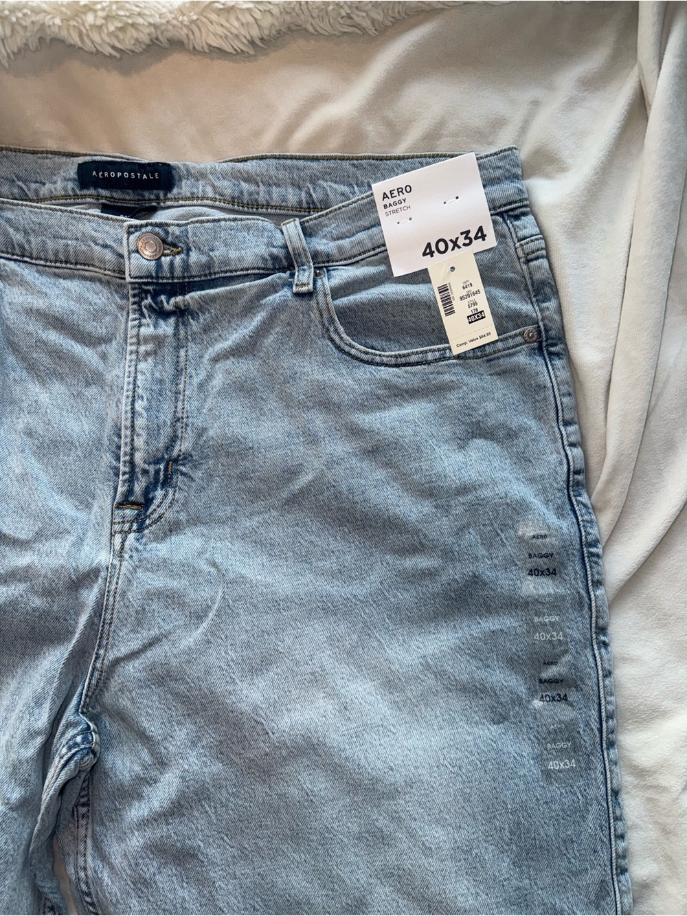 Aeropostale Light Blue High Rise Women's Jeans - Baggy Fit